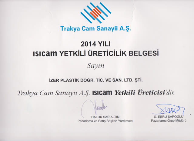 Isıcam Yetkili Üreticilik Belgesi